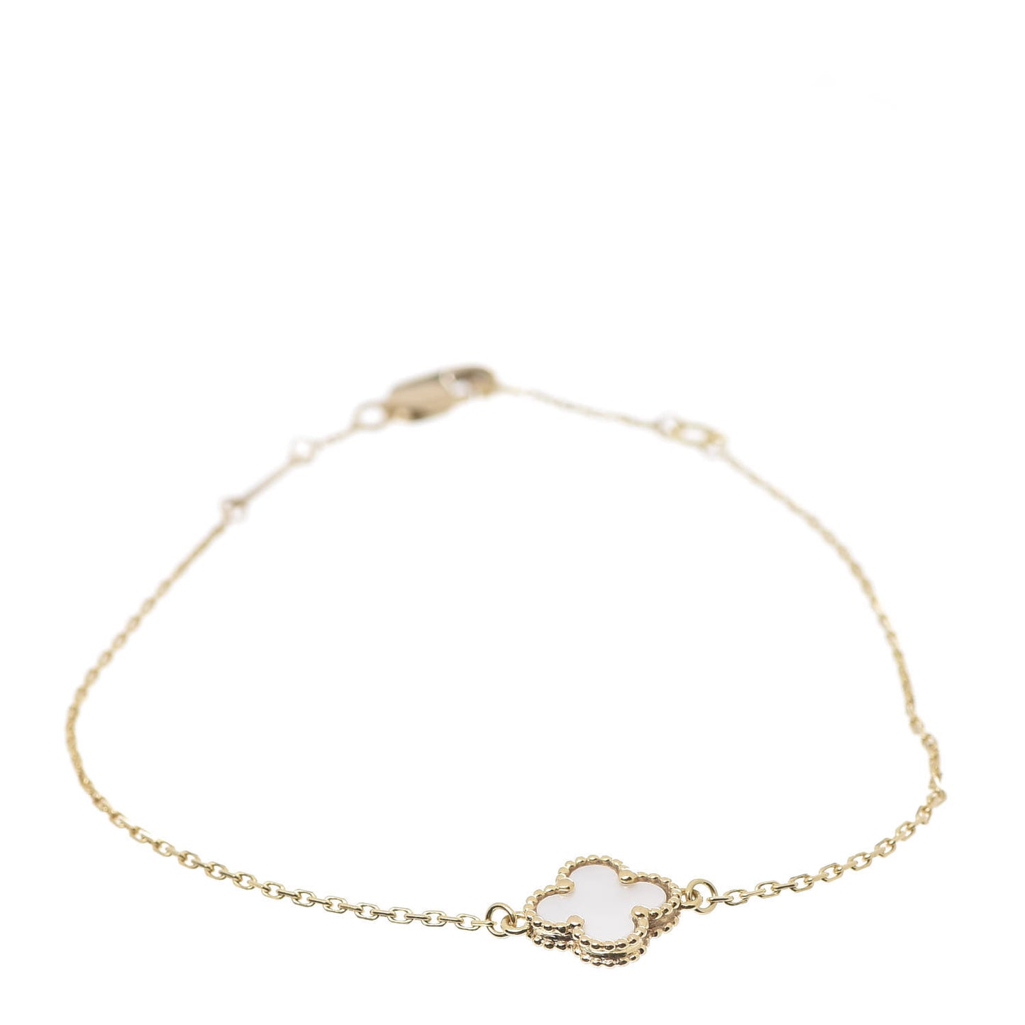 18K Yellow Gold Mother of Pearl Sweet Alhambra Bracelet