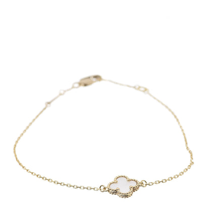 Van Cleef & Arpels 18K Yellow Gold Mother of Pearl Sweet Alhambra Bracelet 1 of 5