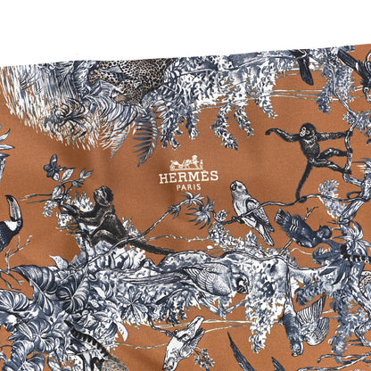 Hermes Silk Equateur Maxi Twilly Tabac Gris Bleuete 3 of 5