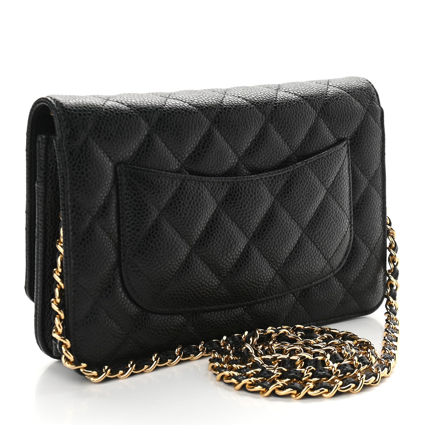 Caviar Quilted Wallet On Chain WOC Black