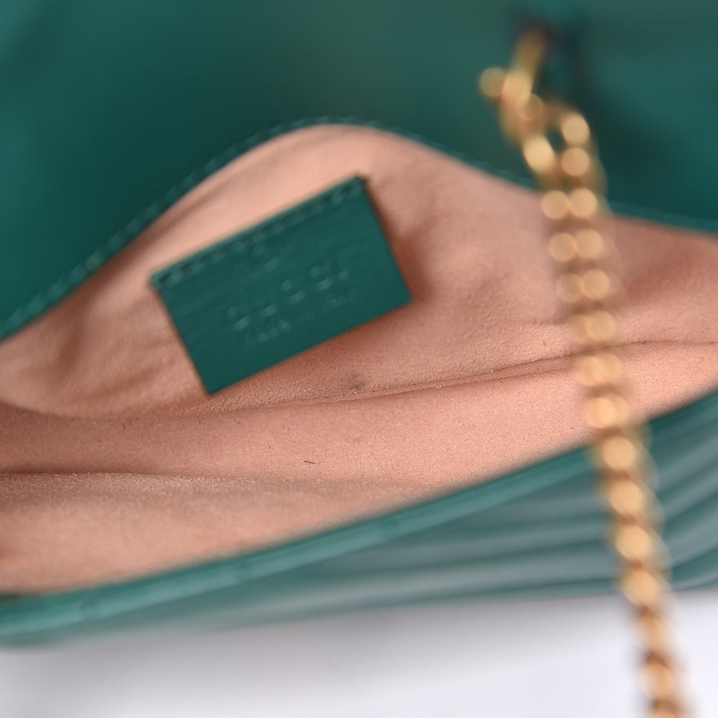 Calfskin Matelasse Super Mini GG Marmont Shoulder Bag Emerald Green