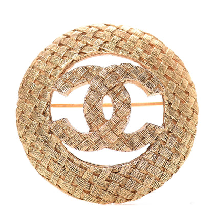 Chanel Woven CC Brooch Gold 1 of 3