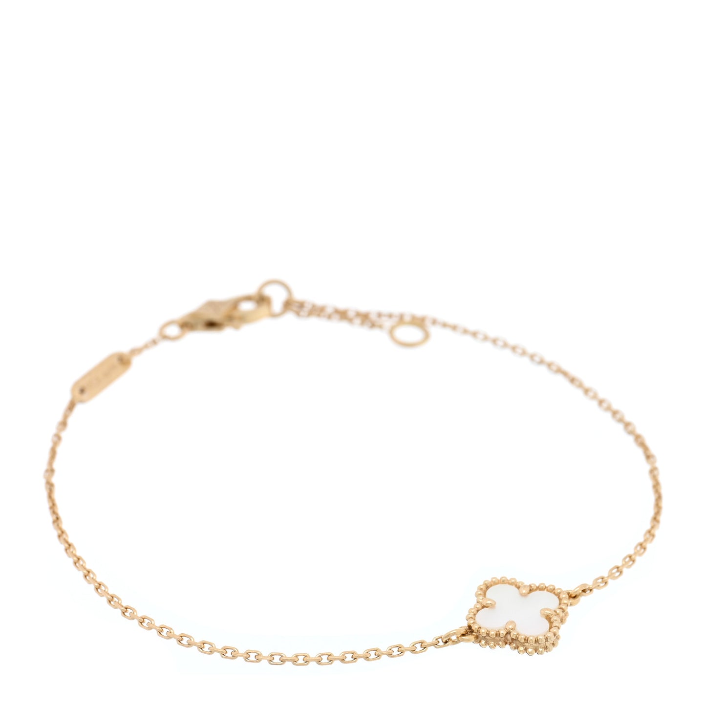 18K Yellow Gold Mother of Pearl Sweet Alhambra Bracelet