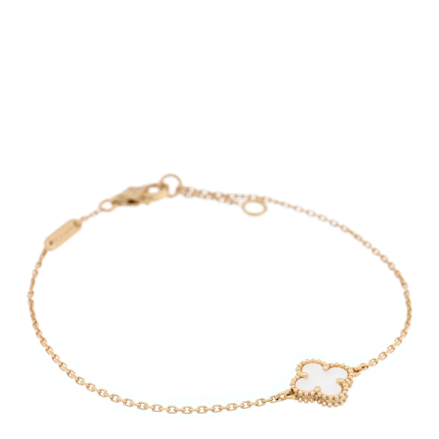 Van Cleef & Arpels 18K Yellow Gold Mother of Pearl Sweet Alhambra Bracelet 1 of 3