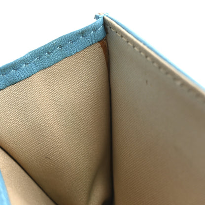 Chanel Lambskin Camellia Embossed Flap Card Holder Blue 12 of 13