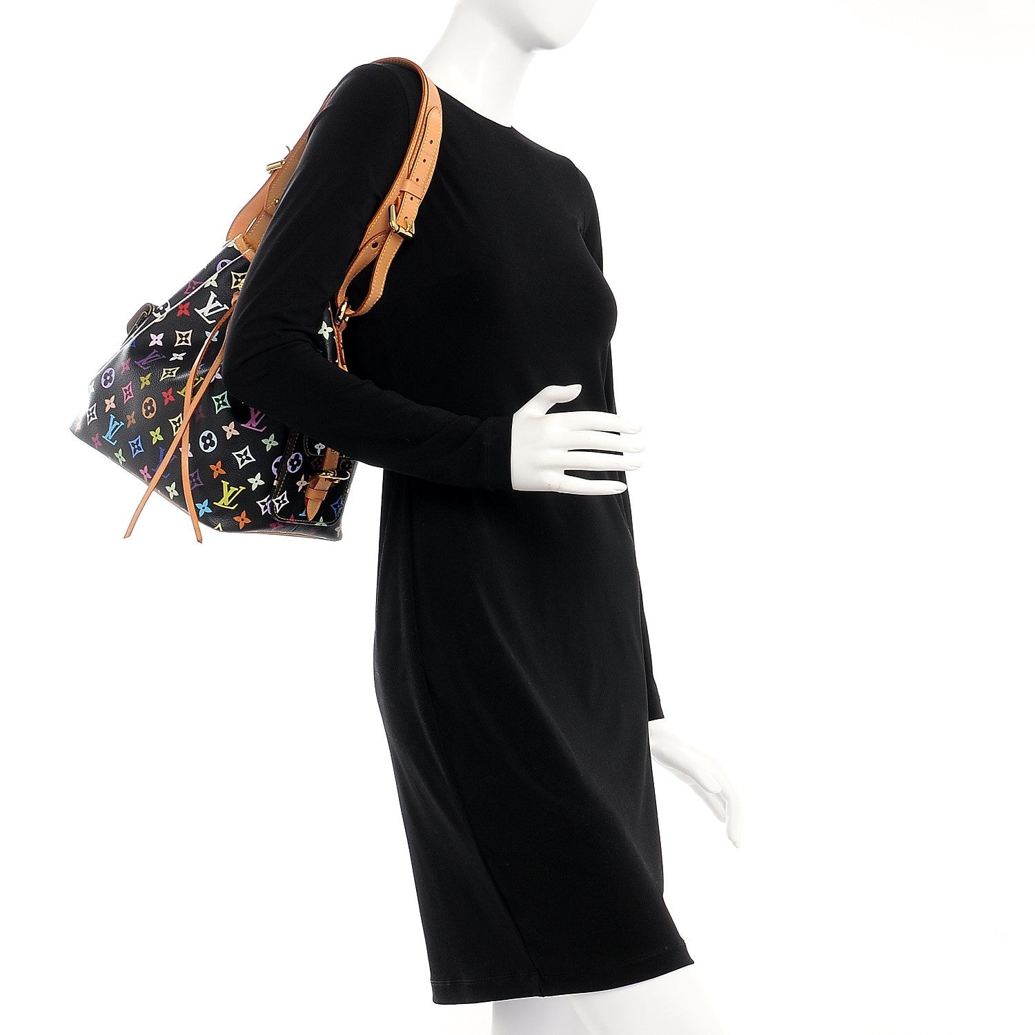 Louis Vuitton Monogram Multicolor Petit Noe Black 2 of 8