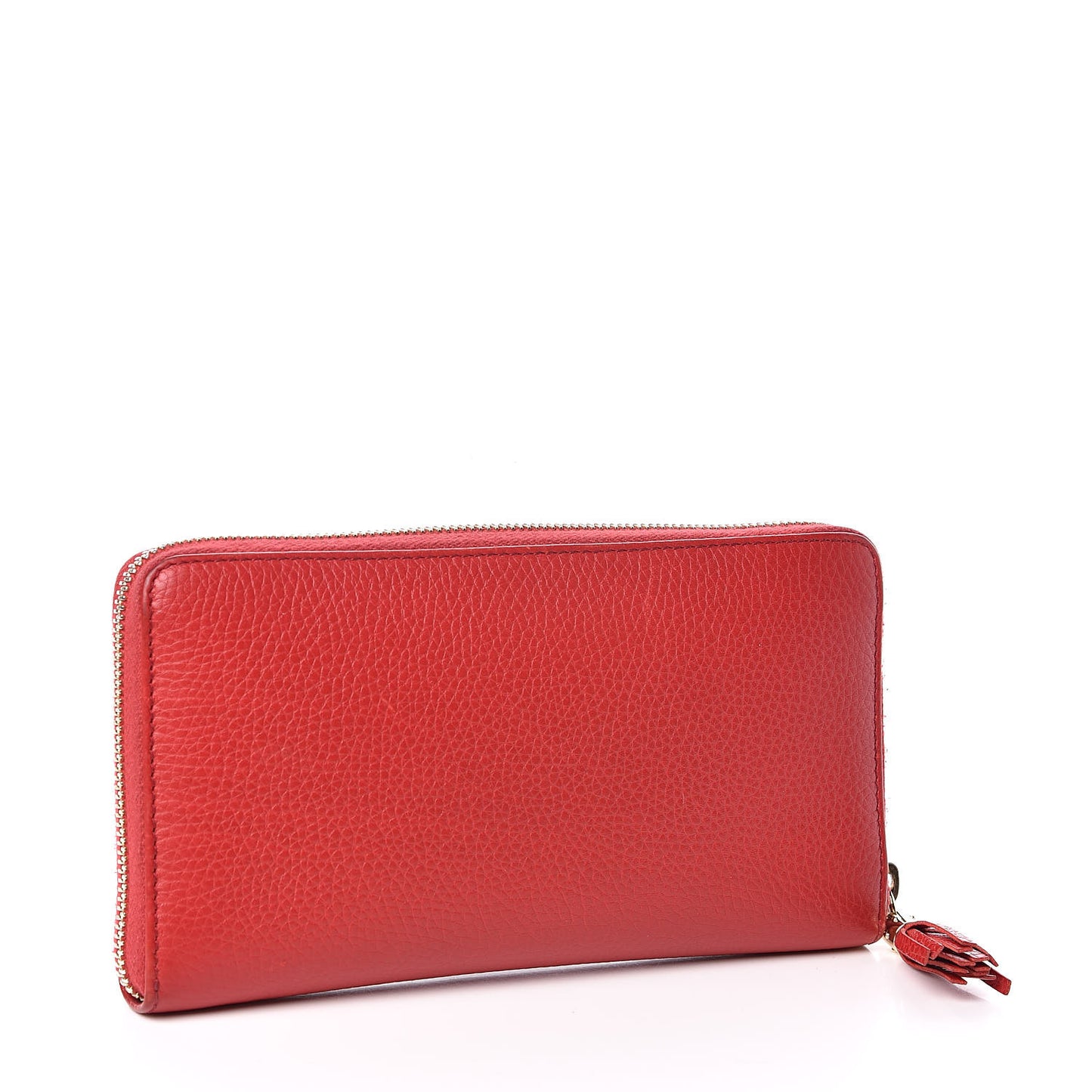 Pebbled Calfskin Soho Zip Around Wallet Red