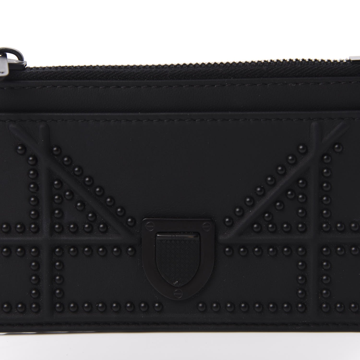 Christian Dior Ultra Matte Calfskin Studded Diorama Card Holder Black 9 of 9