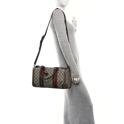 Gucci GG Supreme Monogram Textured Dollar Calfskin Web Small Duffle Bag Beige Ebony 2 of 10