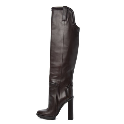 Gucci Calfskin Lifford Knee High Boots 35.5 Brown 1 of 9