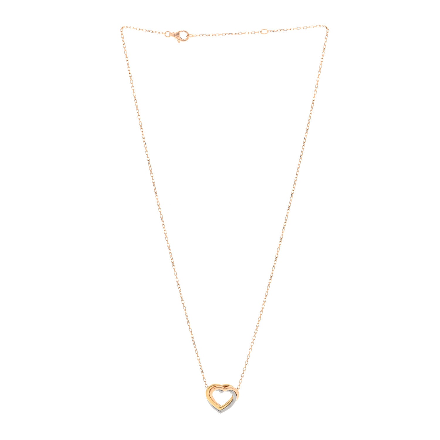 Cartier 18K Pink Yellow White Gold Trinity Heart Necklace 4 of 7