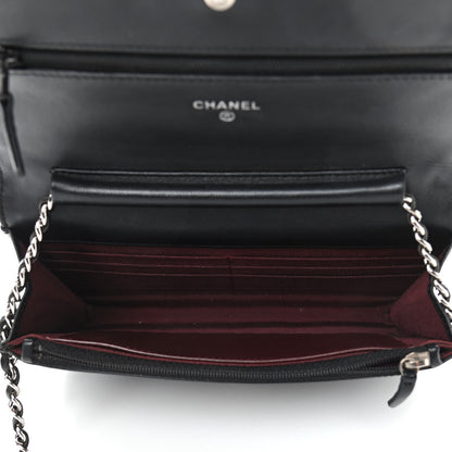 Chanel Lambskin Quilted Wallet On Chain WOC Black 4 of 9