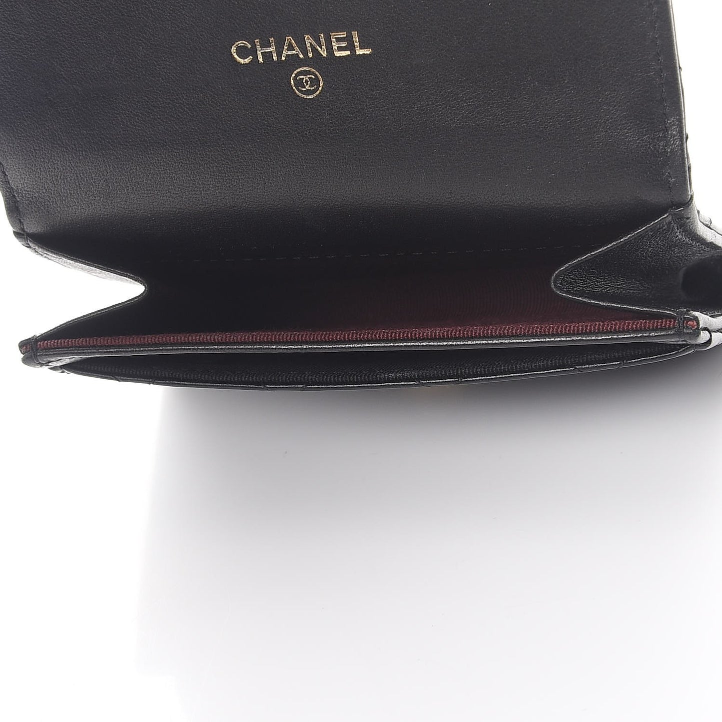 Aged Calfskin Quilted Reissue Flap Card Holder Black