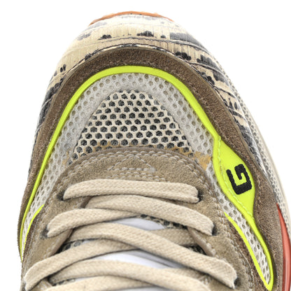 Gucci Suede Calfskin Tejus Printed Womens Ultrapace Sneakers 38 Natural Ardesia Neon Yellow 14 of 14