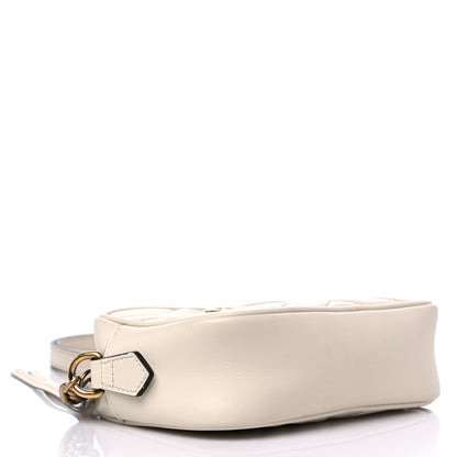 Gucci Calfskin Matelasse Mini GG Marmont Chain Shoulder Bag White 4 of 14