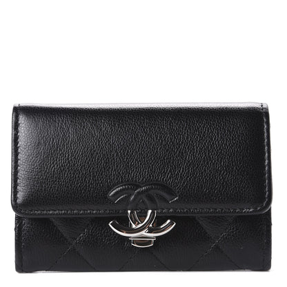 Chanel Caviar Quilted CC Box Flap Card Holder Black 1 of 9