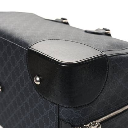 Gucci GG Supreme Monogram Azalea Calfskin Retro Interlocking G Large Duffle Bag Black Grey 11 of 11