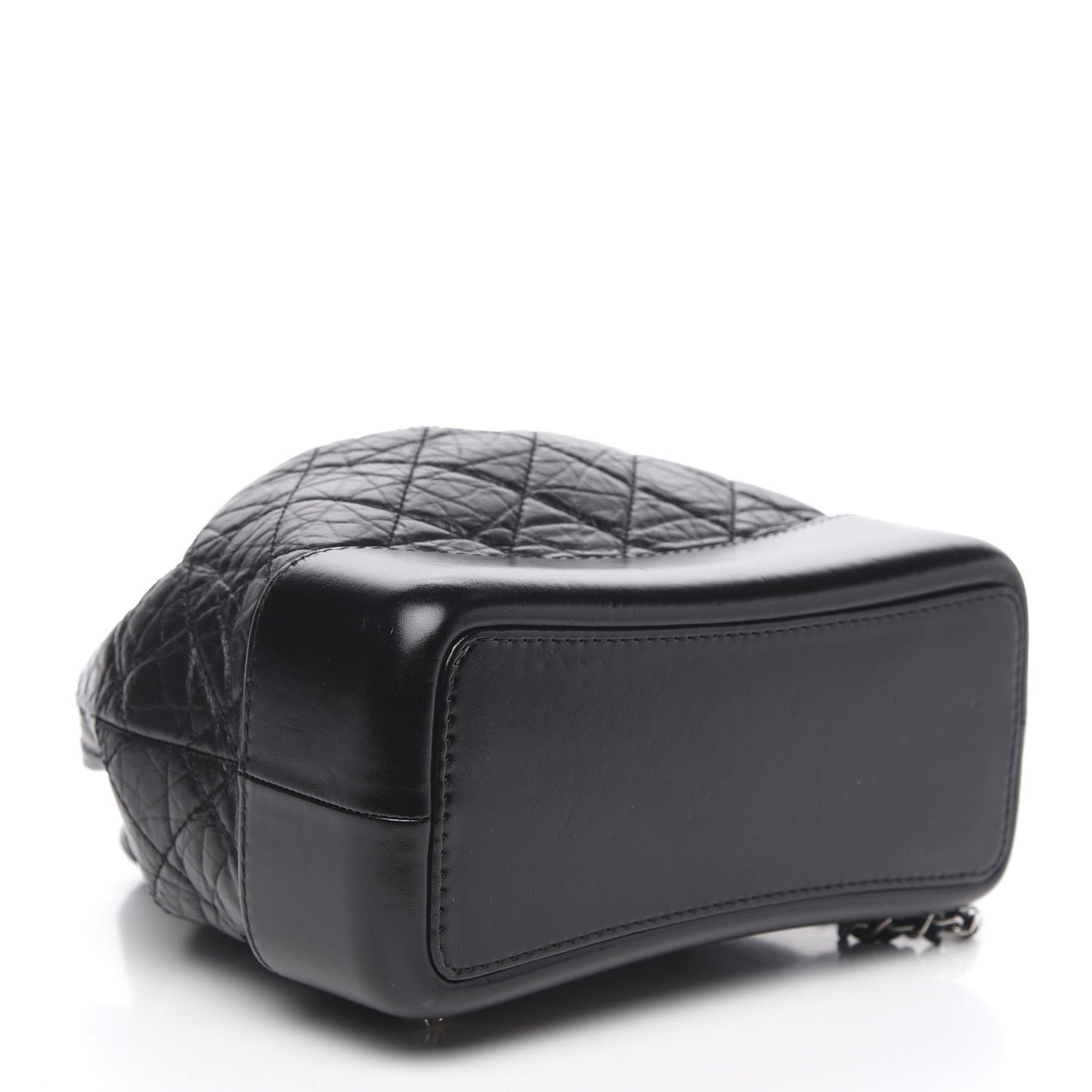Aged Calfskin Quilted Small Gabrielle Backpack Black