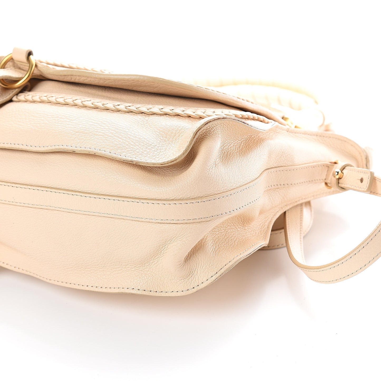 Calfskin Braided Medium Marcie Satchel Nude Pink