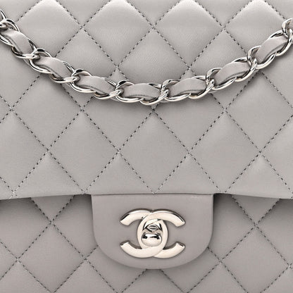 Chanel Lambskin Quilted Medium Double Flap Grey 8 of 11