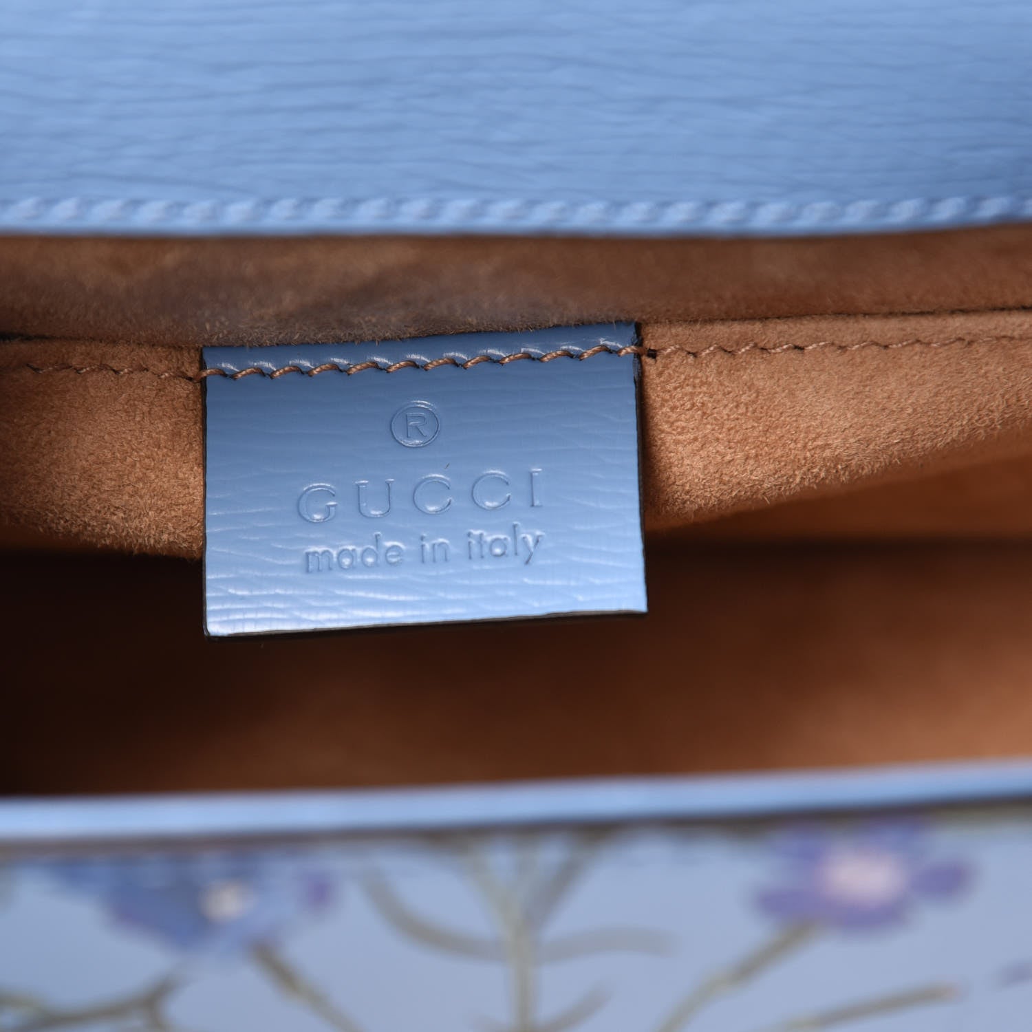 Gucci Shangai Calfskin Web New Flora Mini Sylvie Chain Shoulder Bag Azure 6 of 9