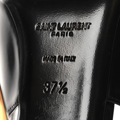 Saint Laurent Glazed Calfskin Lee Slingback Pumps 37.5 Black 7 of 9