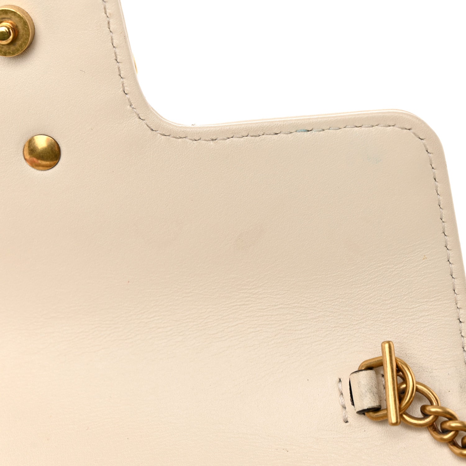 Gucci Calfskin Matelasse Super Mini GG Marmont Shoulder Bag White 14 of 23