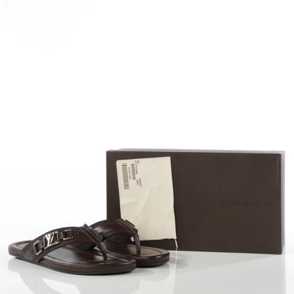 Louis Vuitton Leather Atoll Thong Sandals 38 Cacao 7 of 10