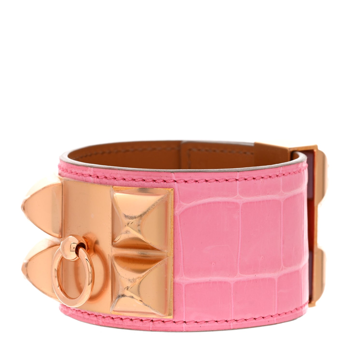 Matte Alligator Collier De Chien CDC Bracelet T3 5P Pink