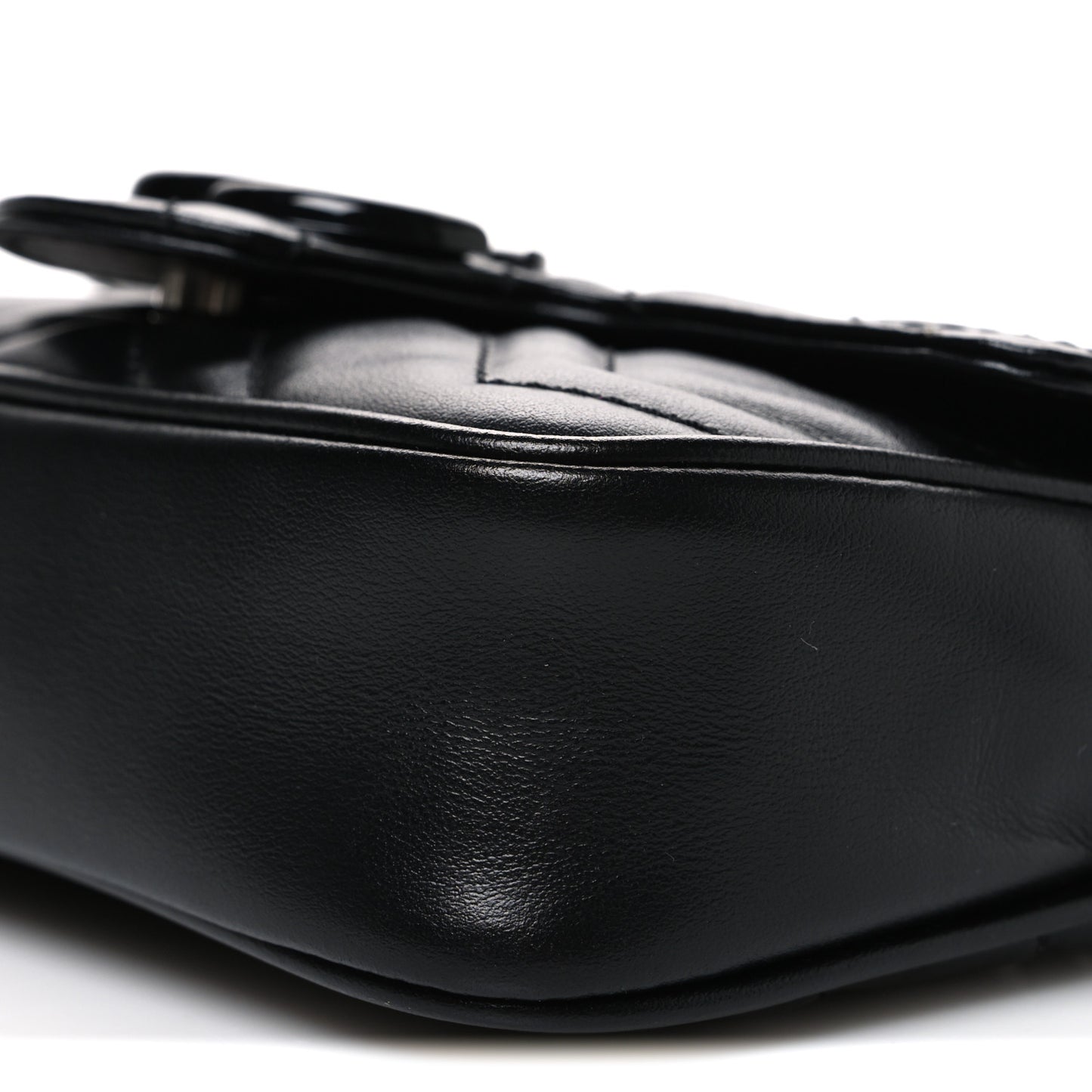 Calfskin Matelasse Monochrome GG Marmont Chain Belt Bag Black