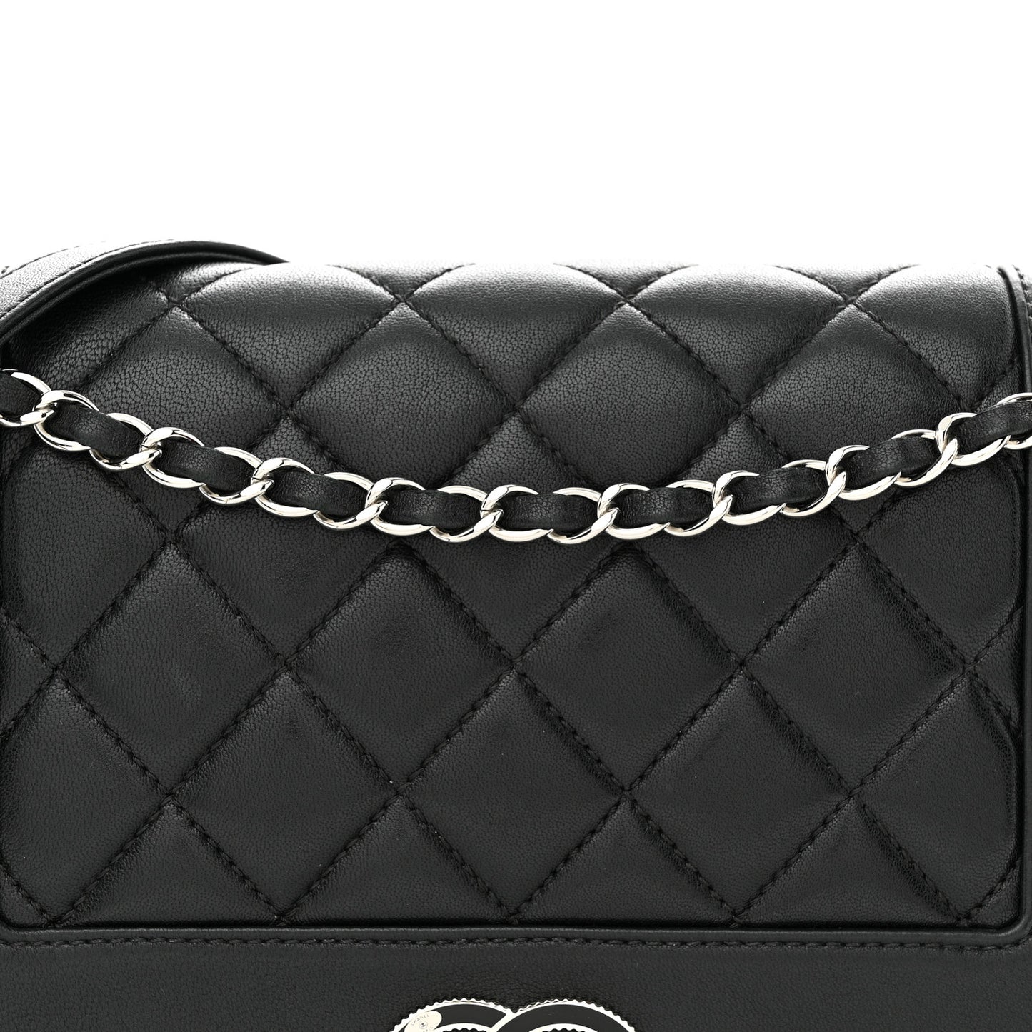 Sheepskin Quilted Vintage Mademoiselle Flap Black