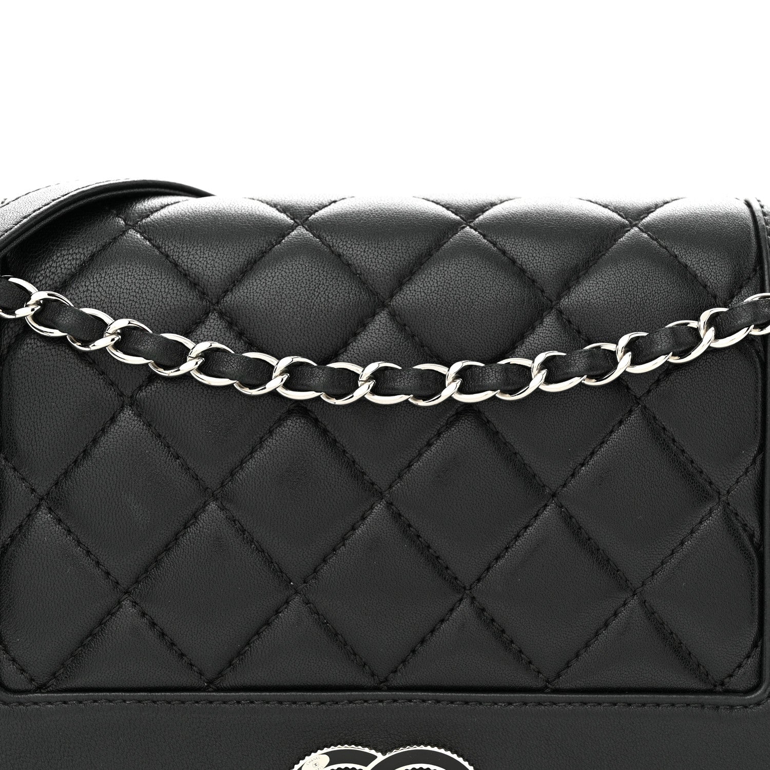 Chanel Sheepskin Quilted Vintage Mademoiselle Flap Black 8 of 12