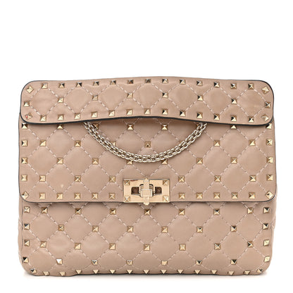 Valentino Garavani Lambskin Medium Rockstud Spike Shoulder Bag Poudre 3 of 12
