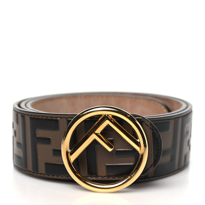 Fendi Vitello F is Fendi Bi-Color FF 1974 Embossed Belt 85 34 Maya Black 1 of 7