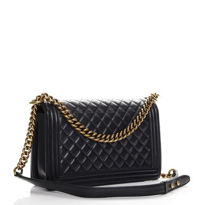 Chanel Lambskin New Medium Boy Flap Pearly Black 3 of 13