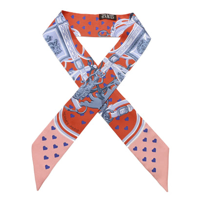 Hermes Silk Brides de Gala Love Twilly Orange Gris Bleuete Saumon 1 of 3