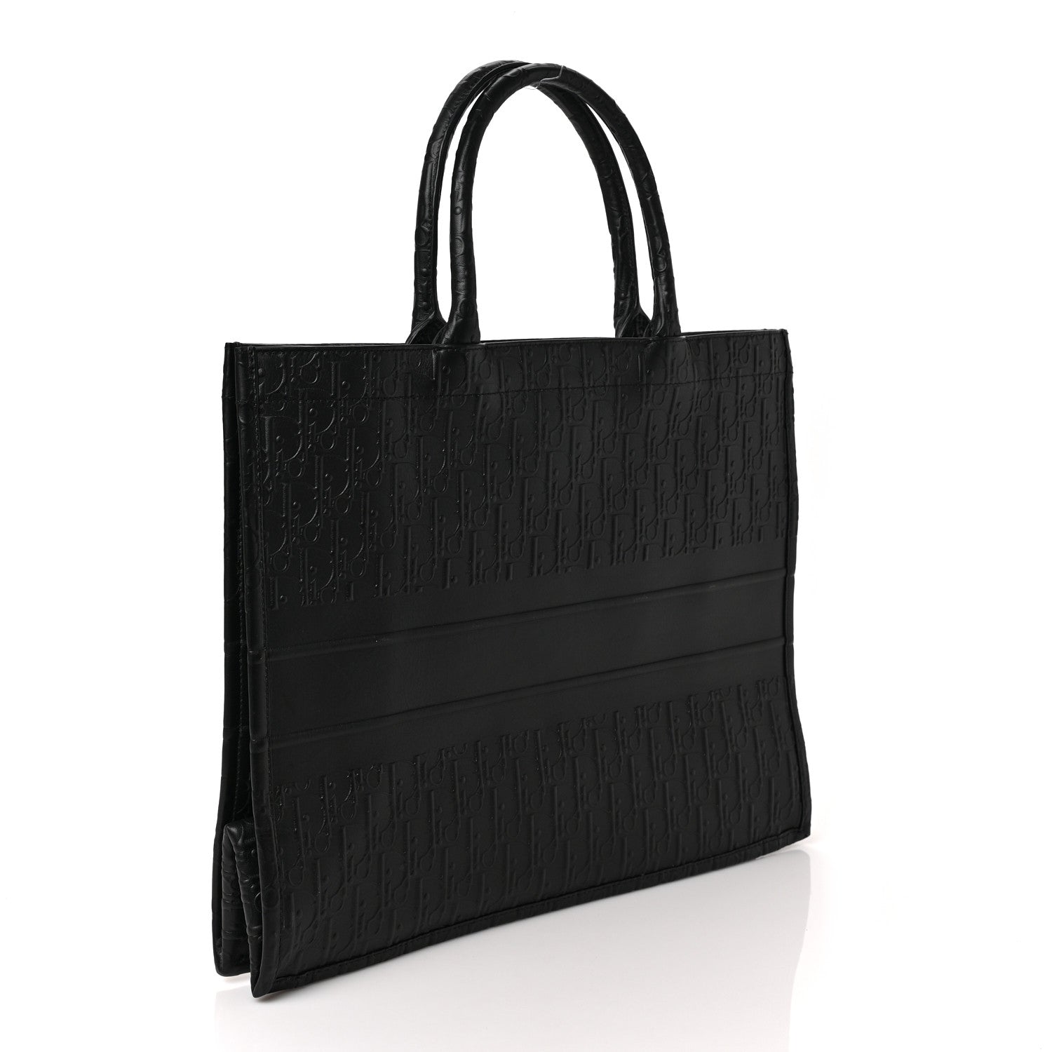 Christian Dior Oblique Calfskin Embossed Book Tote Black 3 of 9