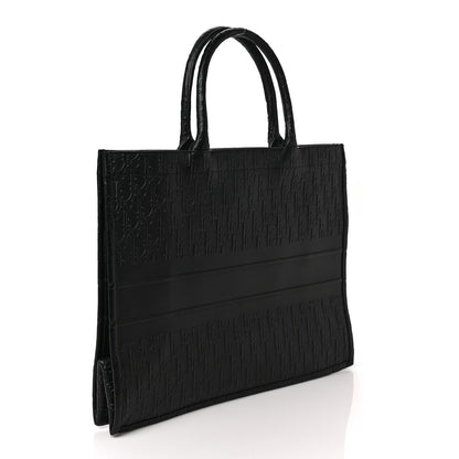 Christian Dior Oblique Calfskin Embossed Book Tote Black 3 of 9