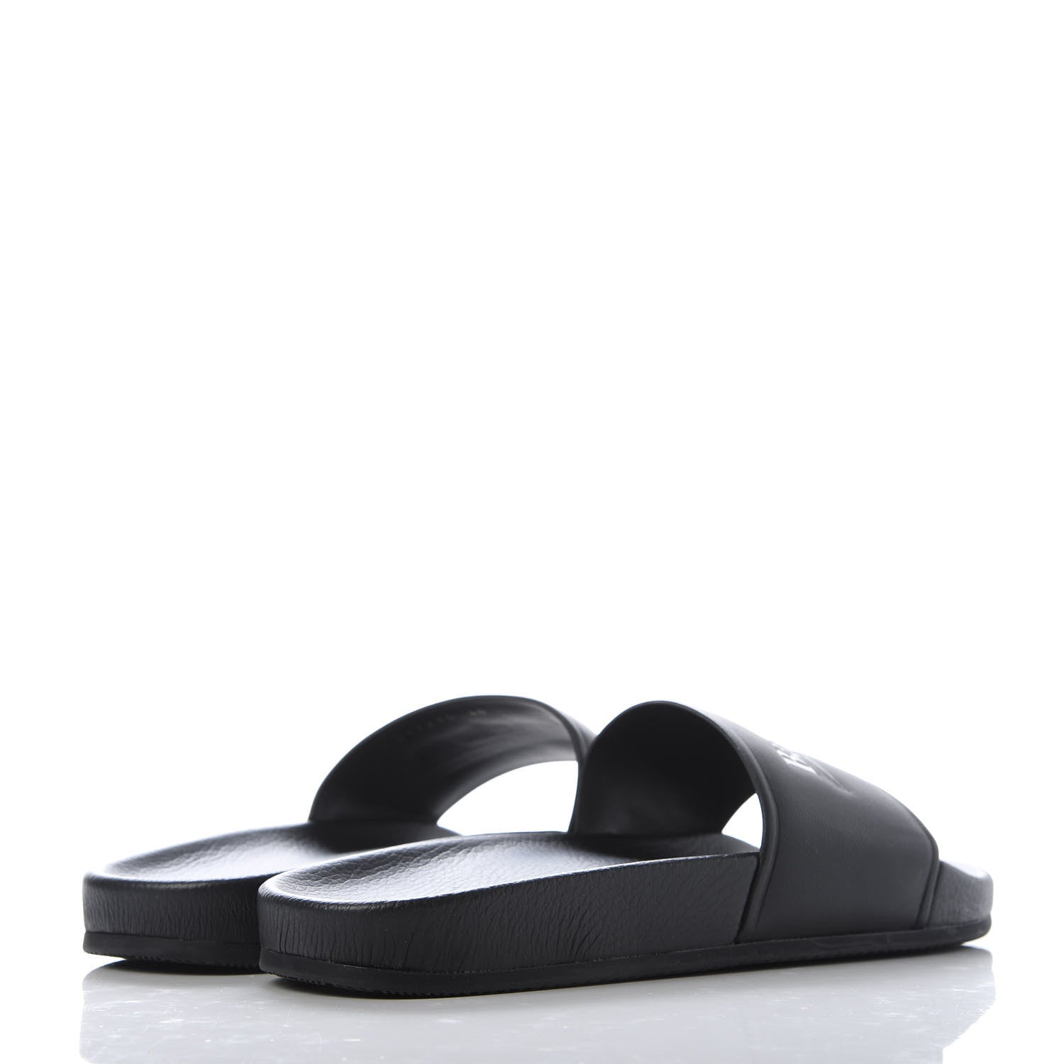 Balenciaga Nappa Political Campaign Logo Mens Pool Slide Sandals 40 Black White Vermillon 4 of 8