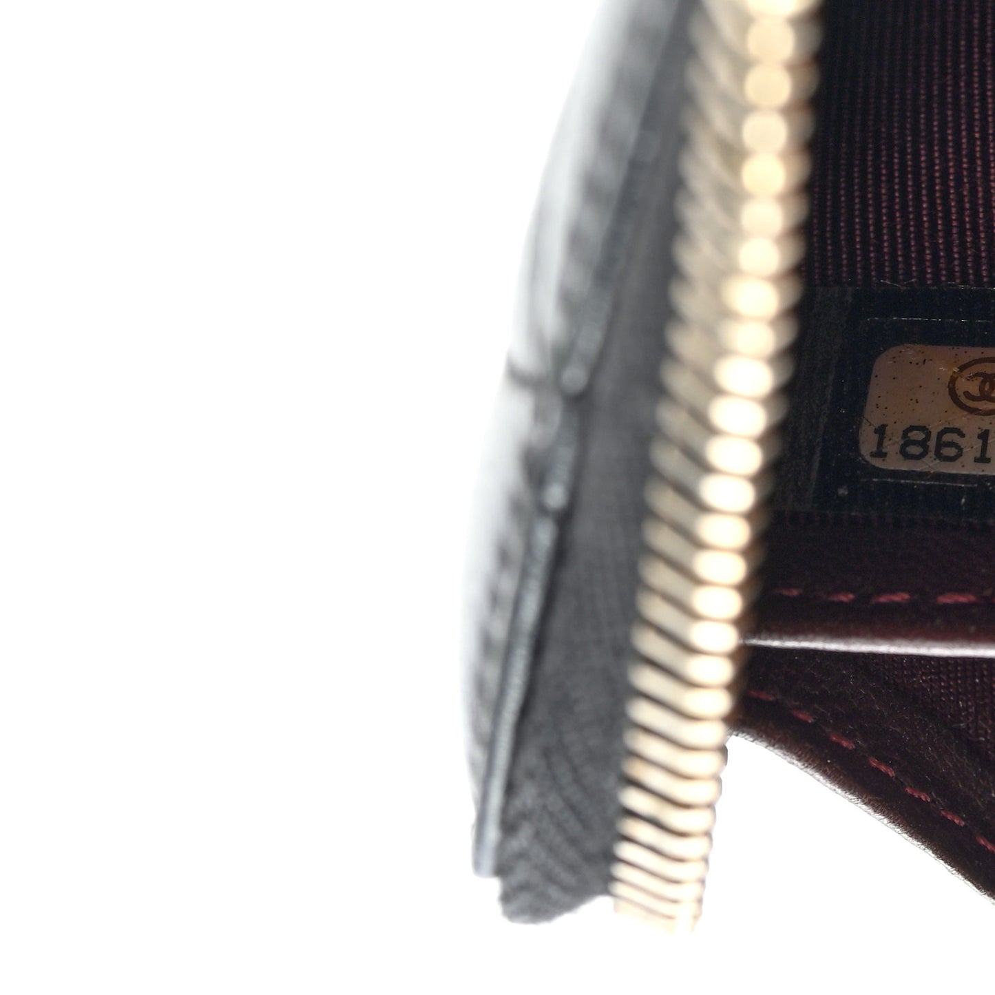 Lambskin Quilted Large Gusset Zip Around Wallet Black