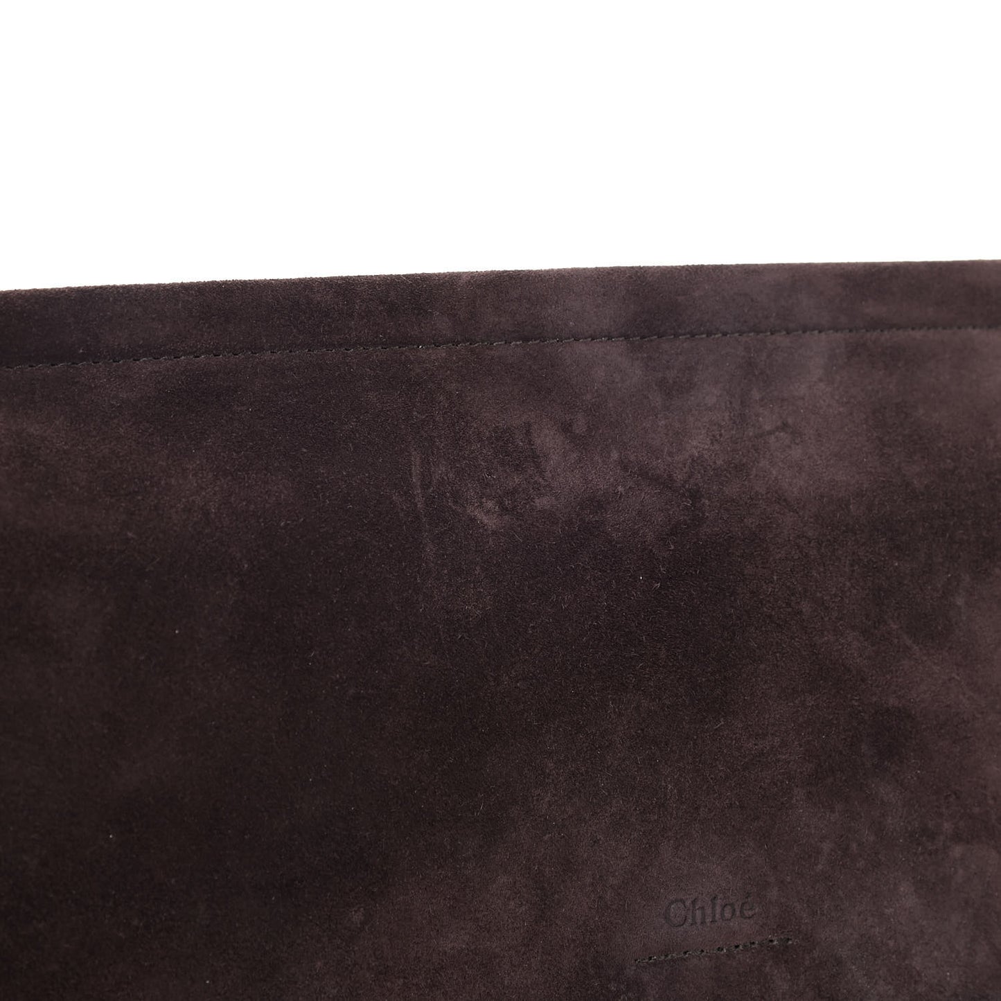 Calfskin Suede Medium Faye Shoulder Bag Carbon Brown