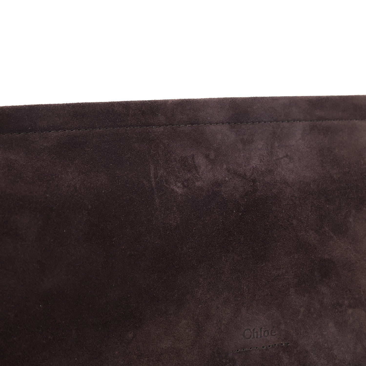 Chloe Calfskin Suede Medium Faye Shoulder Bag Carbon Brown 10 of 10