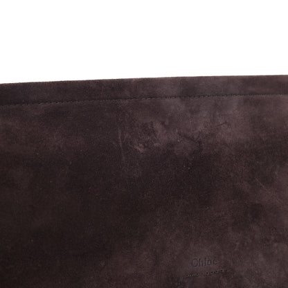 Chloe Calfskin Suede Medium Faye Shoulder Bag Carbon Brown 10 of 10