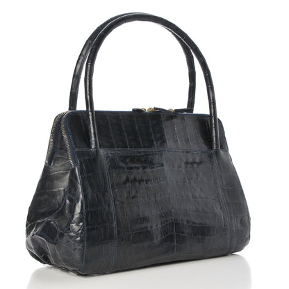 Nancy Gonzalez Crocodile Executive Double Zip Tote Navy 3 of 15