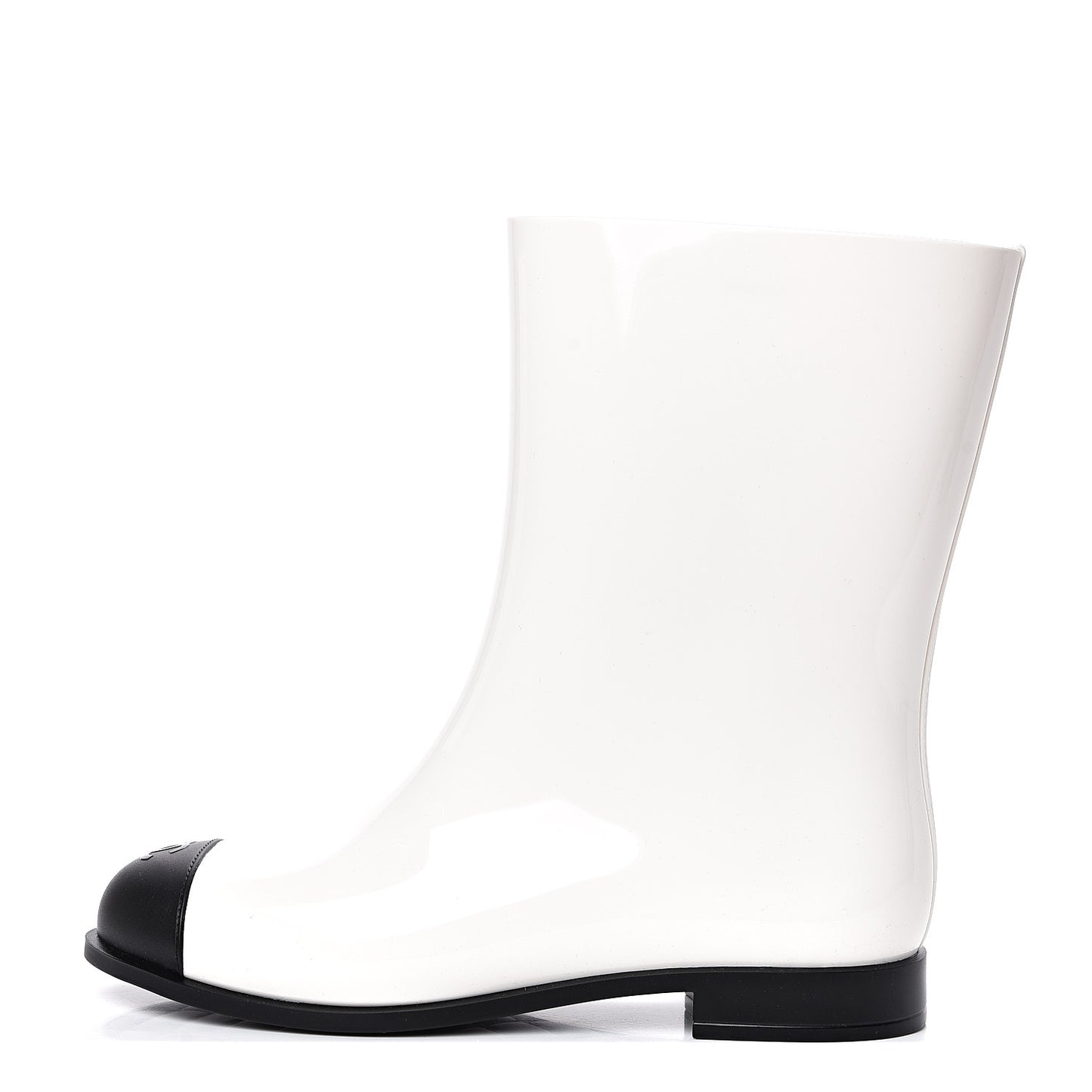 Rubber Rain Boots 40 Ivory Black