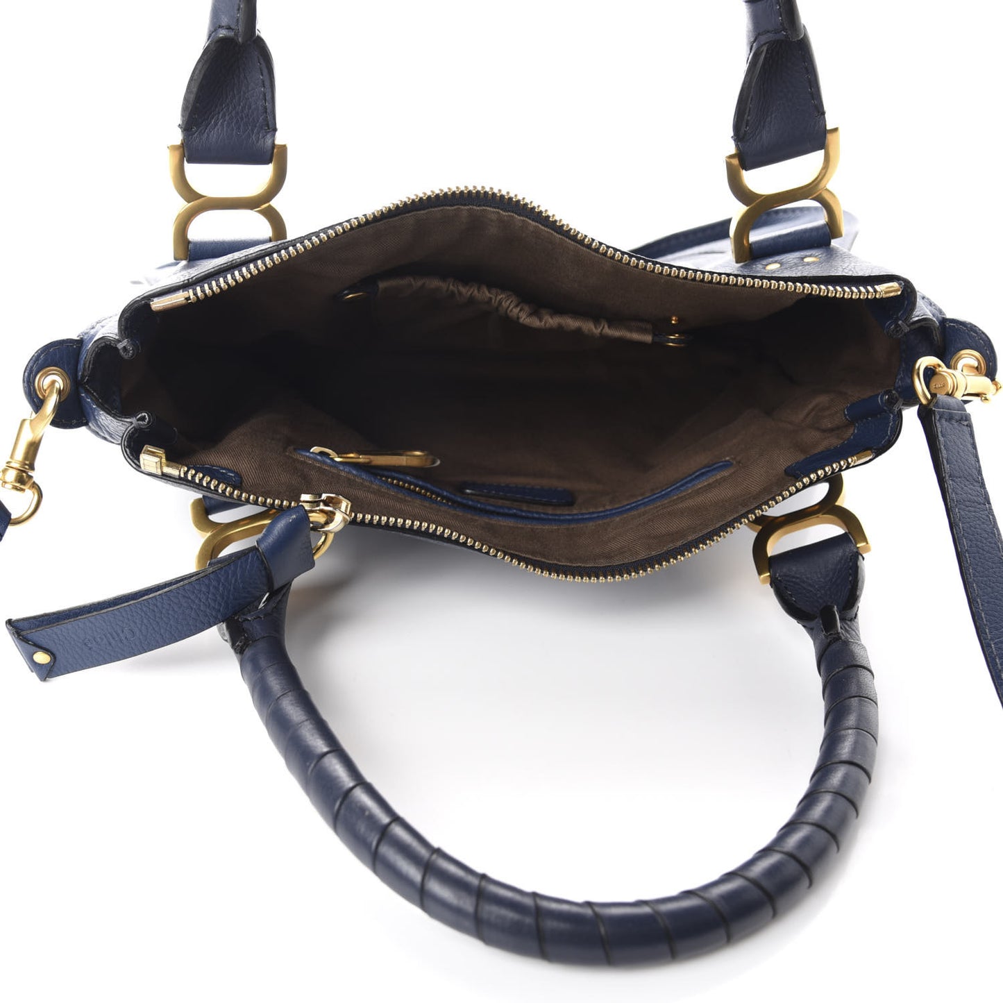 Calfskin Medium Marcie Satchel Royal Navy