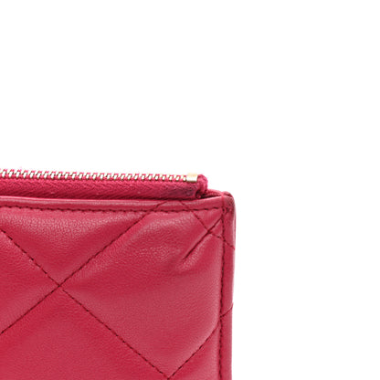 Chanel Shiny Goatskin Quilted Chanel 19 Phone and Card Holder Dark Pink 11 of 11