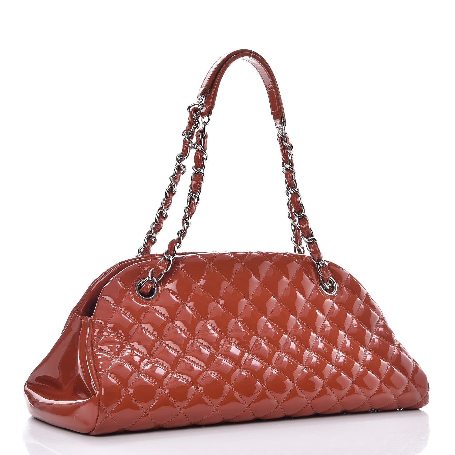 Chanel Patent Quilted Medium Just Mademoiselle Orange 3 of 11