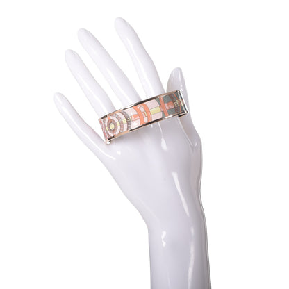 Hermes Enamel Printed Wide Cavald'Or Bracelet 65 Romantique 2 of 4