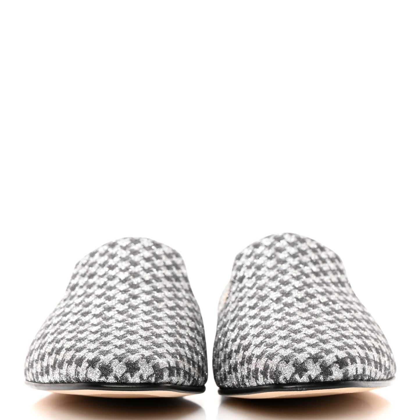 Glitter Houndstooth Wheel Weekend Slipper 38 Black Silver